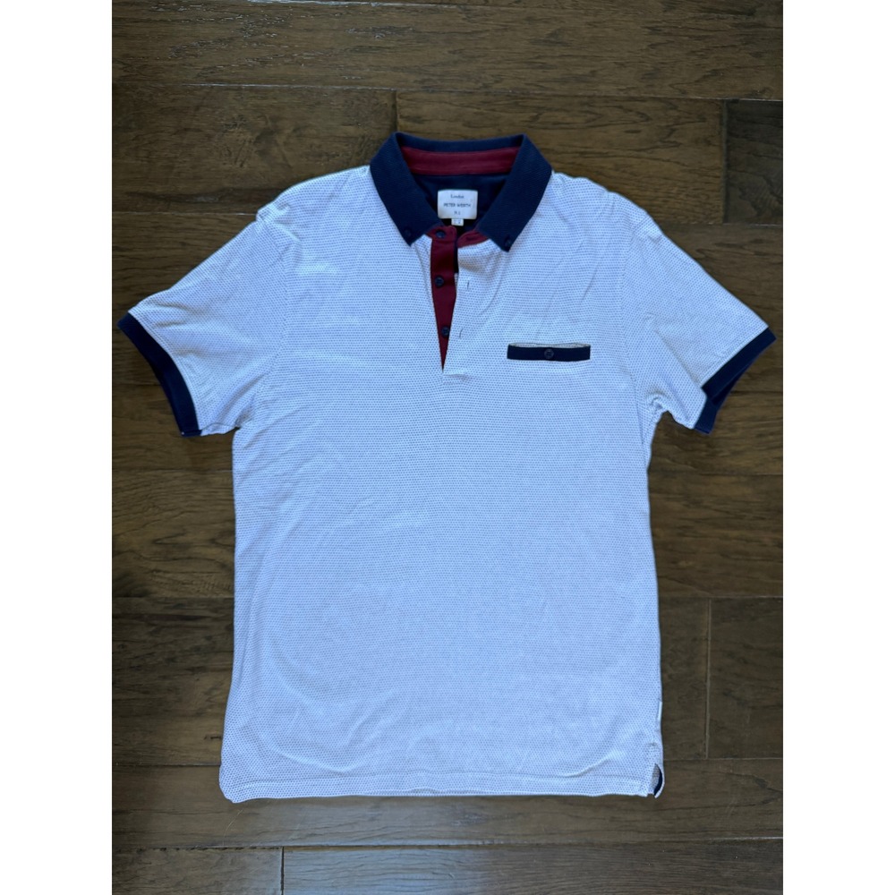 Peter Werth London‎ N.1 Mens Polo Shirt Geometric Preppy Medium